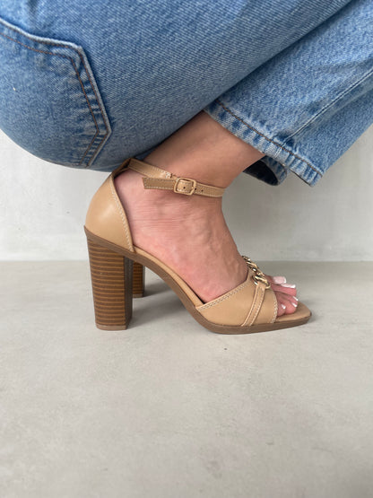 13132 - Sandalias de Tacón Alto para Mujer en Color Nude