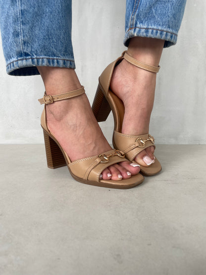 13132 - Sandalias de Tacón Alto para Mujer en Color Nude