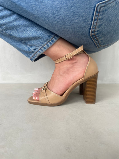 13132 - Sandalias de Tacón Alto para Mujer en Color Nude