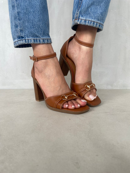 13134 - Sandalias de Tacón Alto para Mujer en Color Café