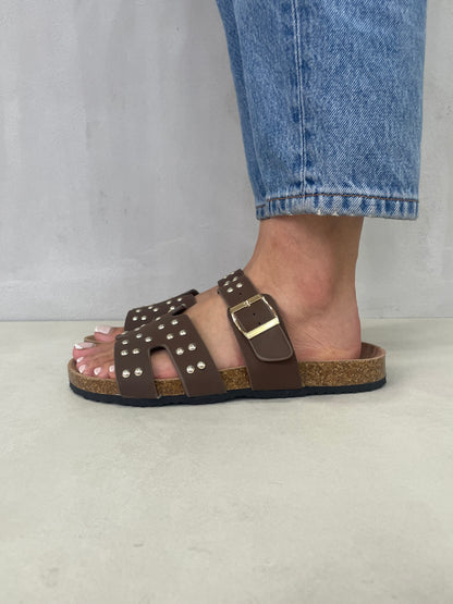 14114-Sandalias de Triple Hebilla para Mujer