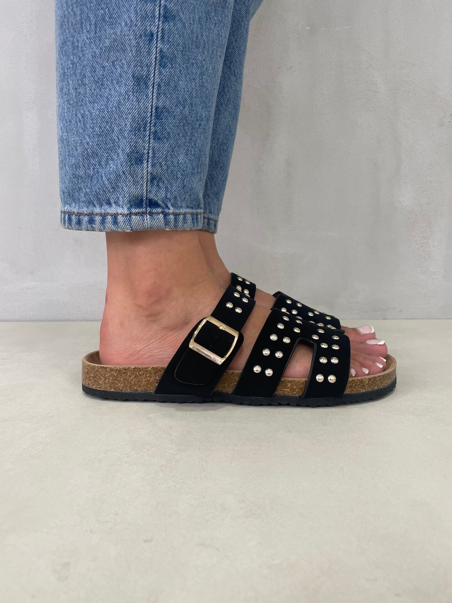 14111-Sandalias de Triple Hebilla para Mujer