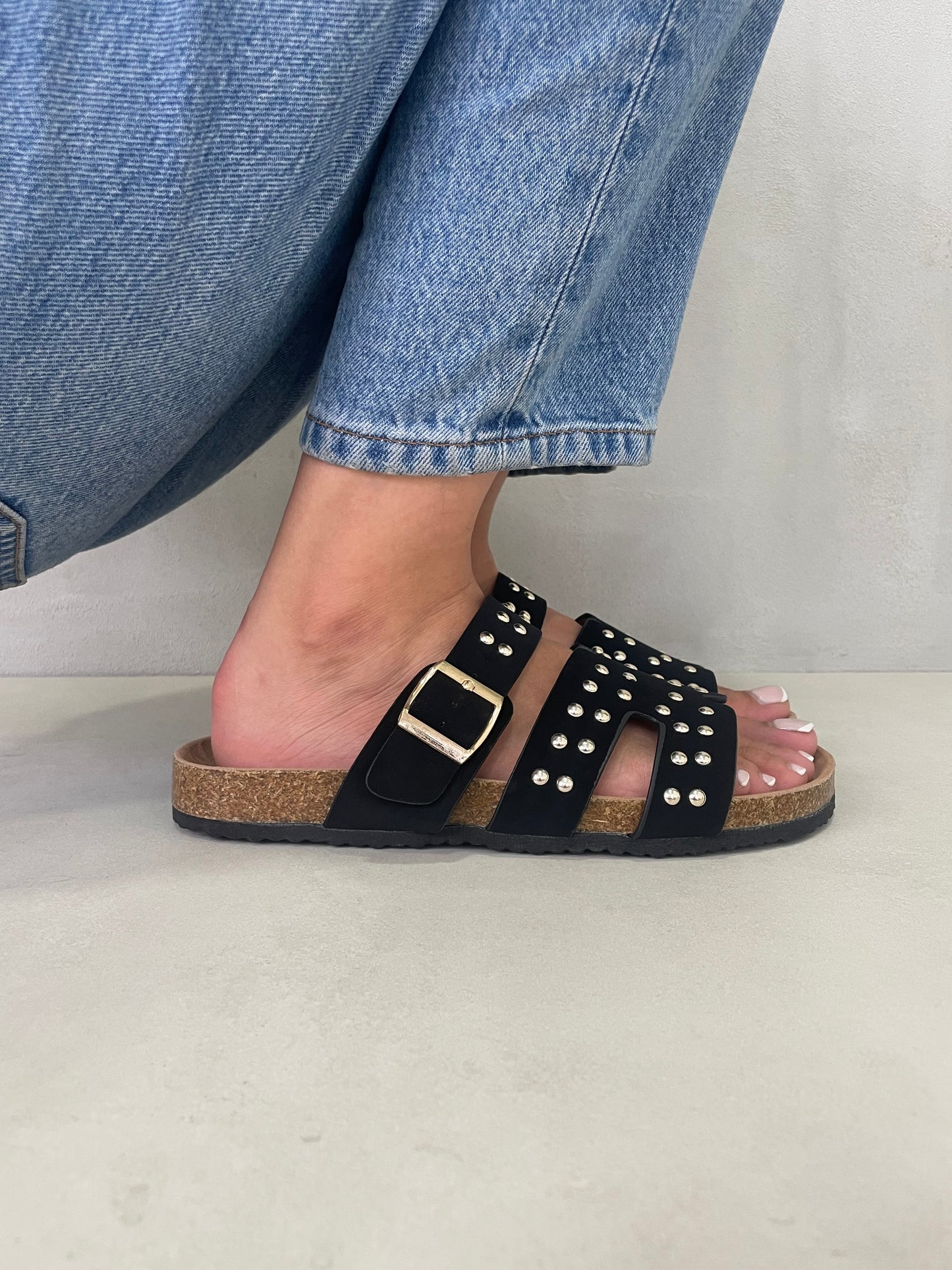 14111-Sandalias de Triple Hebilla para Mujer