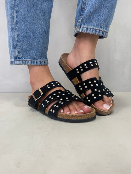 14111-Sandalias de Triple Hebilla para Mujer