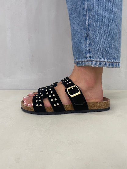 14111-Sandalias de Triple Hebilla para Mujer