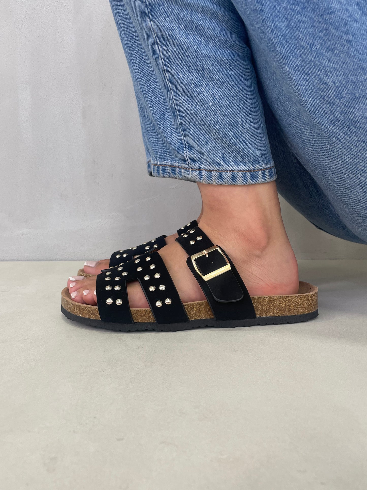 14111-Sandalias de Triple Hebilla para Mujer