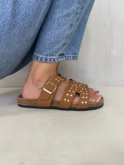 14113-Sandalias de Triple Hebilla para Mujer