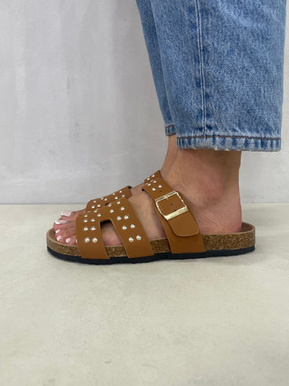 14113-Sandalias de Triple Hebilla para Mujer