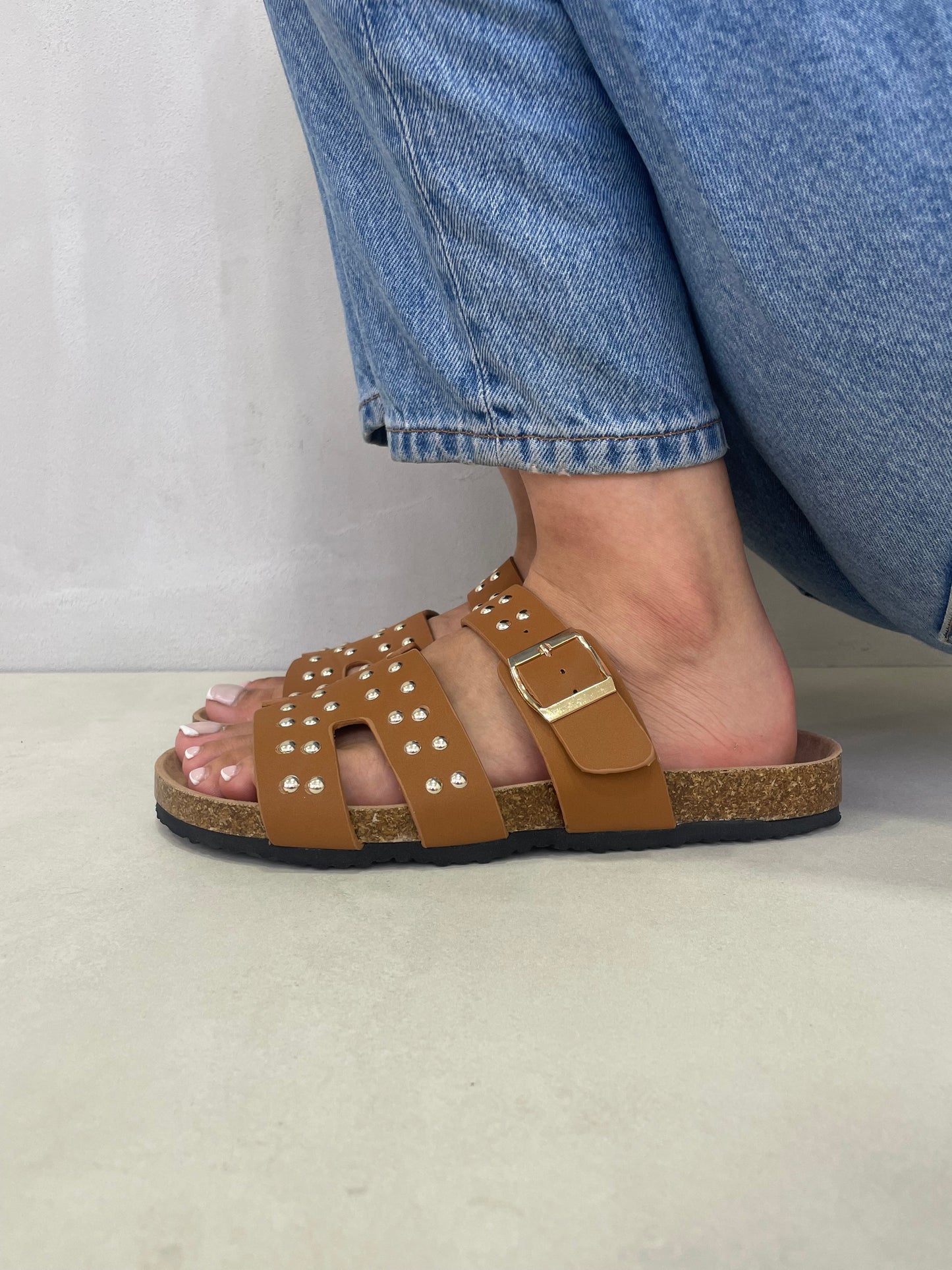14113-Sandalias de Triple Hebilla para Mujer