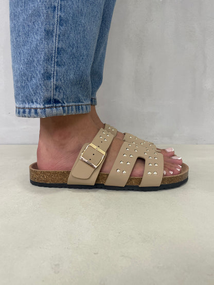 14112-Sandalias de Triple Hebilla para Mujer