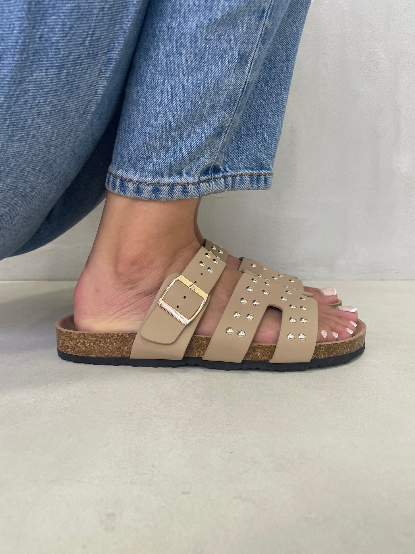 14112-Sandalias de Triple Hebilla para Mujer