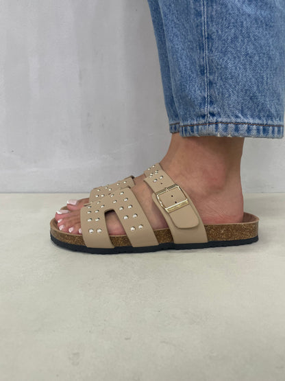 14112-Sandalias de Triple Hebilla para Mujer