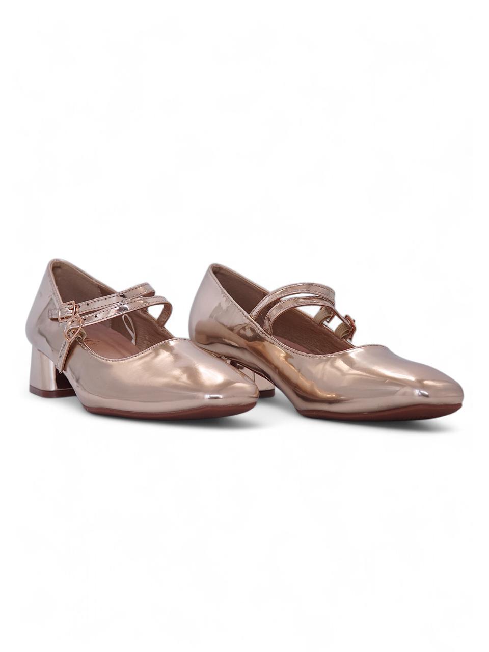13465 - Zapatos de Tacón Bajo para Mujer Dorados