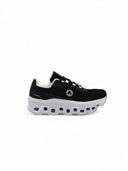 14299 – Tenis Deportivos Negros con Suela Tecnológica y Detalles Blancos