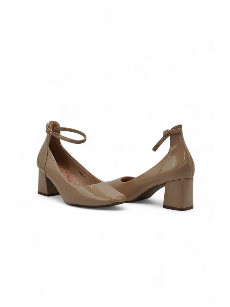 11629 - Zapatos de Tacón Cuadrado en Charol Rosado