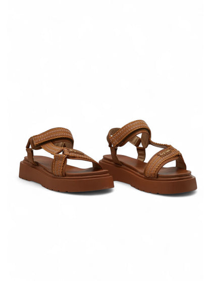 14276 – Sandalias Camel con Plataforma y Cierres Ajustables