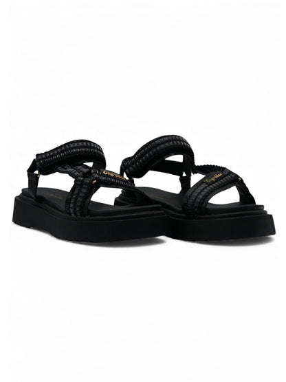 14275 – Sandalias Negras con Plataforma y Cierres Ajustables