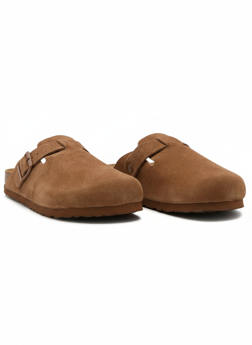14373 – Sandalias tipo zueco color café tostado Unisex | Boston Zoé Shoes