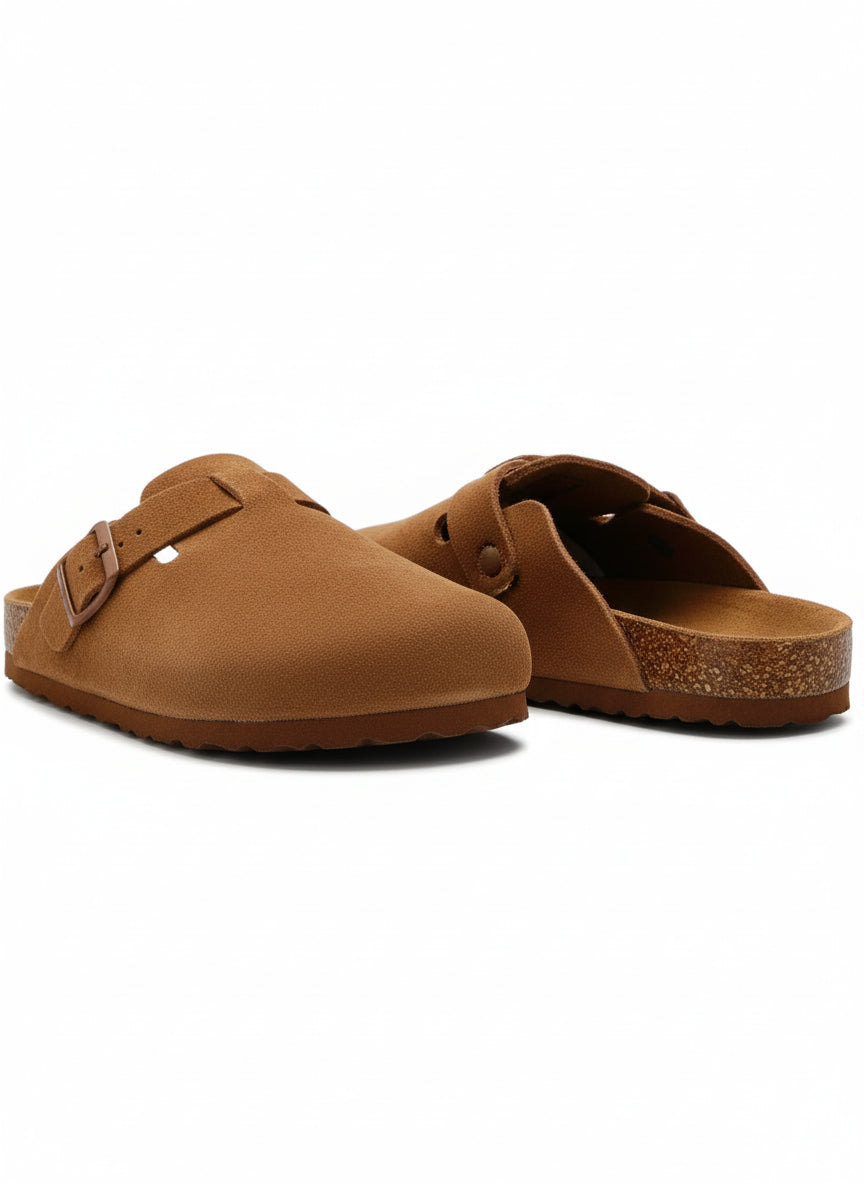 14373 – Sandalias tipo zueco color café tostado Unisex | Boston Zoé Shoes