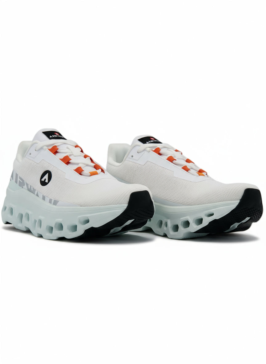 14298 – Tenis deportivos blancos con suela turquesa para hombre