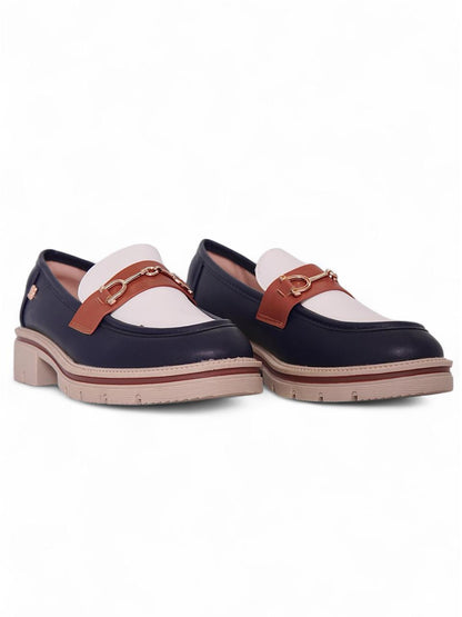 14071 - Mocasines de Mujer en Azul, Rosado