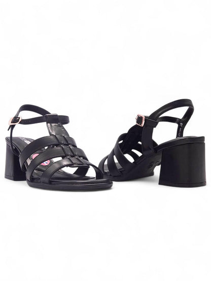 13504 - Sandalias de Tacón Medio para Mujer en Color Negro