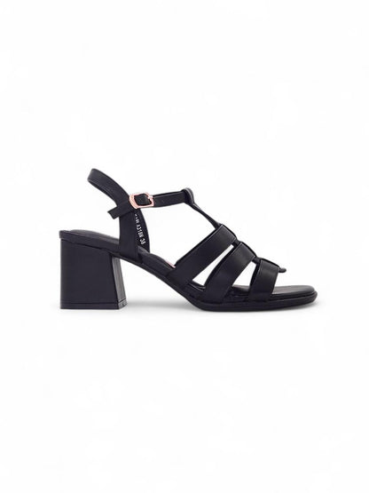 13504 - Sandalias de Tacón Medio para Mujer en Color Negro
