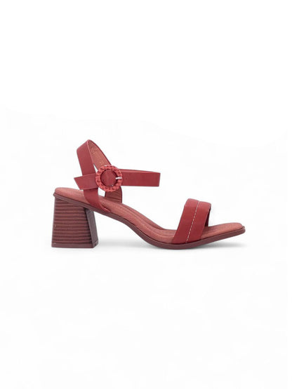 13139 - Sandalias de Tacón Medio para Mujer en Color Terracota