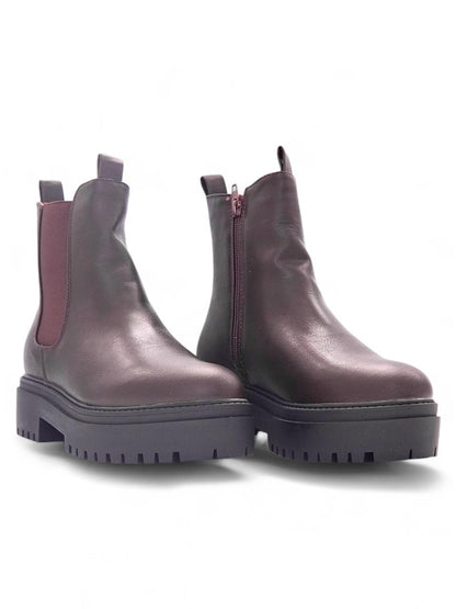 11775 -Botín Chelsea Plataforma para Mujer en Color Café Oscuro