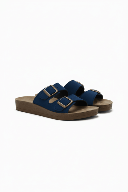 Sandalias Azul Marino 14736 Slip On Doble Correa Casual de mujer Zoé Brand Costa Rica