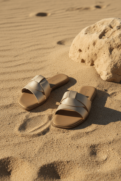 Sandalias Beige 14021 Doble Correa con Hebillas Casual de mujer Zoé Brand Costa Rica