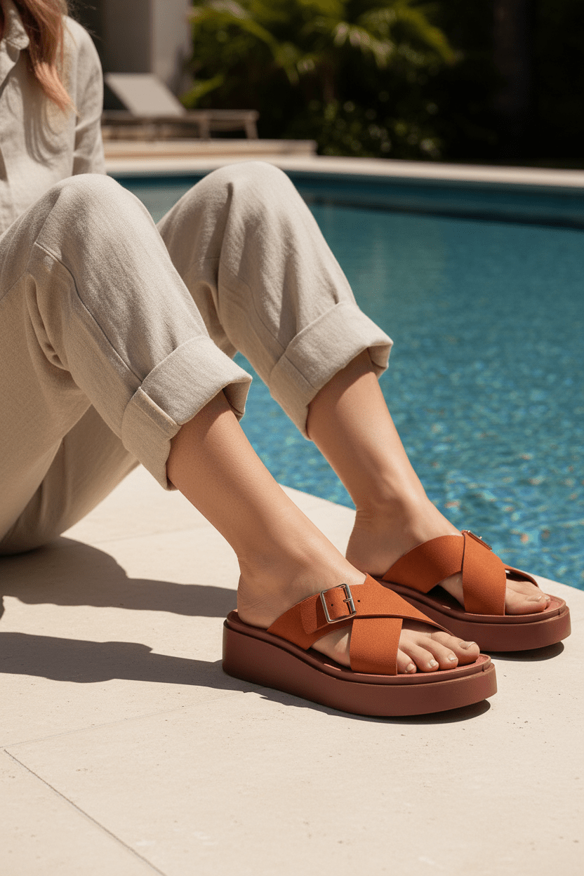Sandalias Marrón 14089 Doble Correa Casual de mujer Zoé Brand Costa Rica