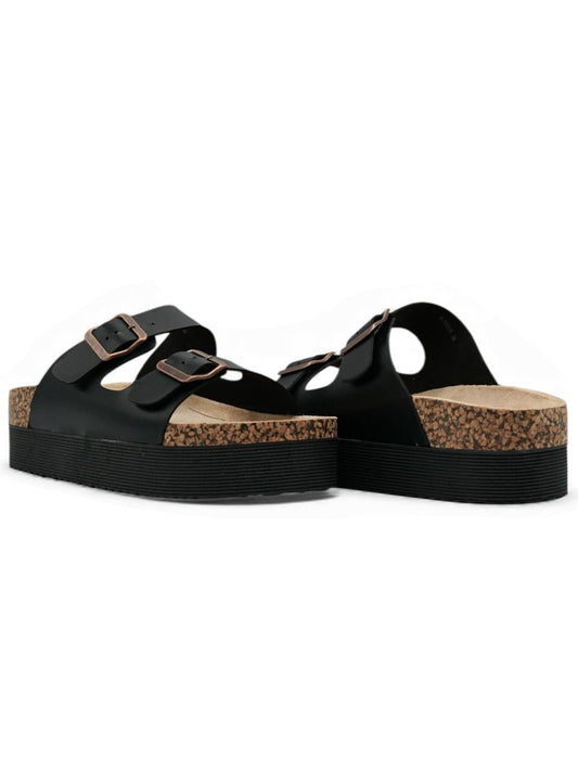 Sandalias Negras Yute Plataforma 14281 Doble Correa con Hebilla Casual de mujer Zoé Brand Costa Rica