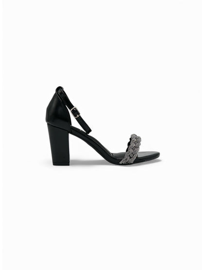 Sandalias Negras Brillos 14326 Correa con Hebilla Casual de mujer Zoé Brand Costa Rica