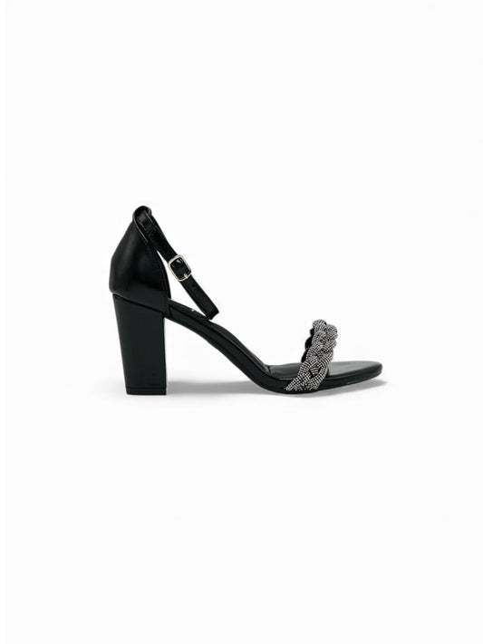 Sandalias Negras Brillos 14326 Correa con Hebilla Casual de mujer Zoé Brand Costa Rica