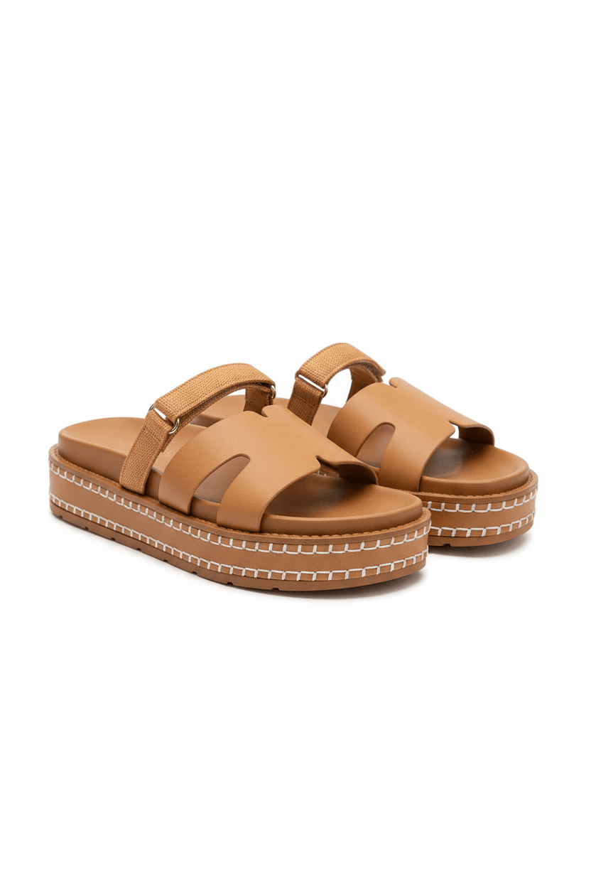 Sandalias Camel Plataforma 14345 Correa con Hebilla Velcro Casual de mujer Zoé Brand Costa Rica