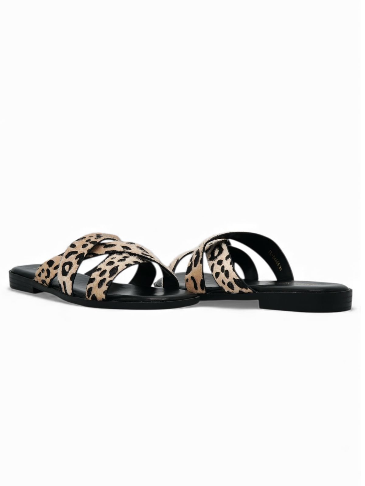 Sandalias Negro Gamuza Animal Print 14415 Slip On Casual | Zoé Brand Costa Rica