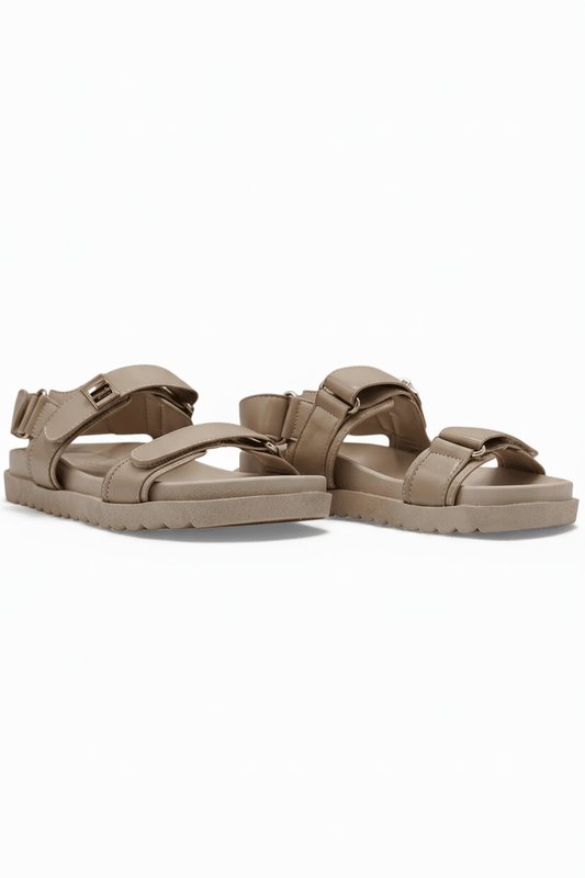 Sandalias Beige 14416 Triple Correa con Hebillas Velcro Casual Zoé Brand Costa Rica
