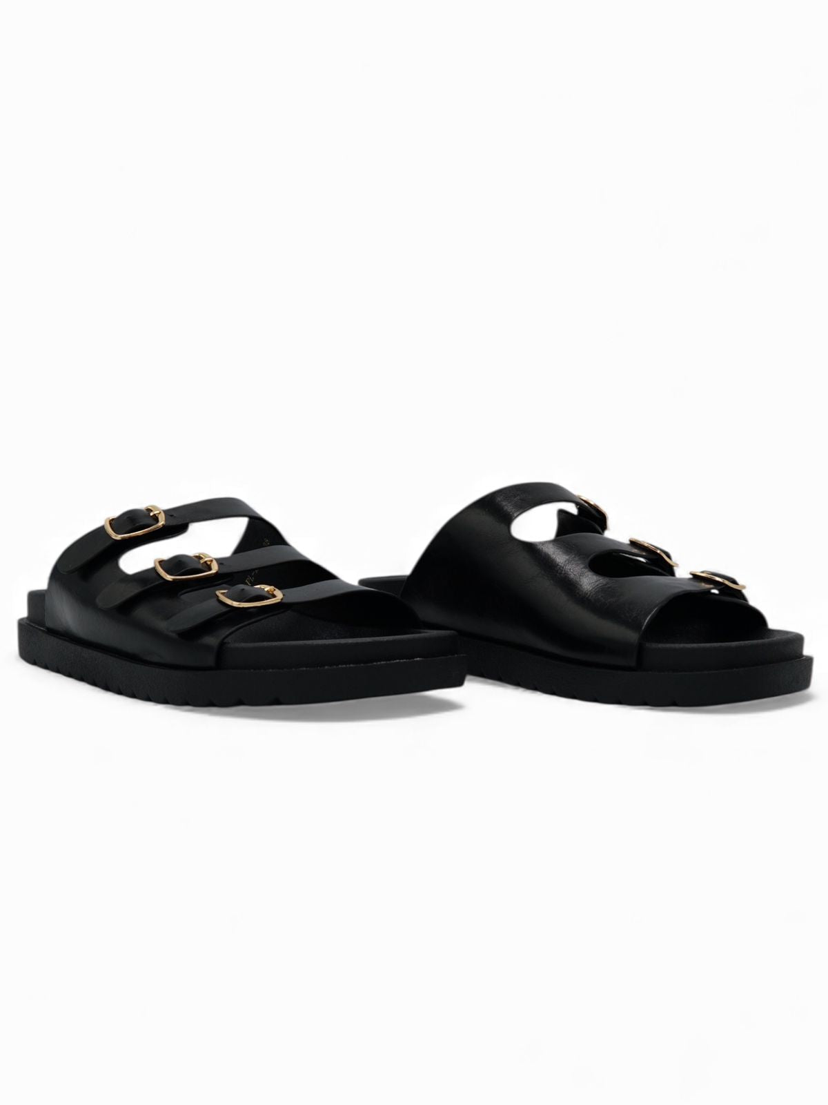 Sandalias Negro 14420 Triple Correa con Hebillas Slip On Casual Zoé Brand Costa Rica