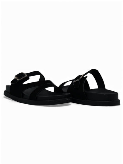 Sandalias Negro 14472 Triple Correa Hebilla Slip On Casual Zoé Brand Costa Rica