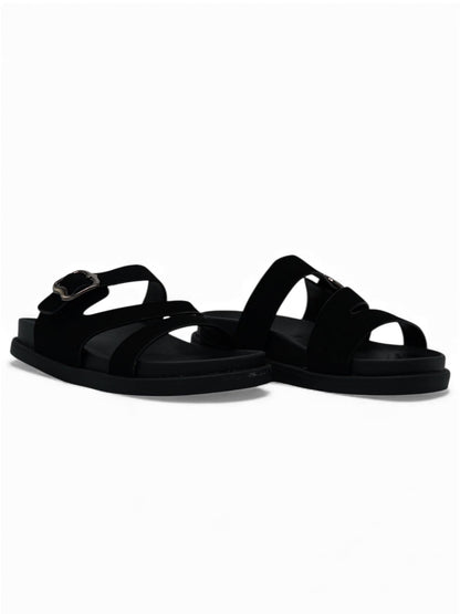 Sandalias Negro 14472 Triple Correa Hebilla Slip On Casual Zoé Brand Costa Rica