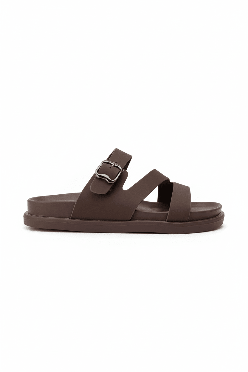 Sandalias Café 14473 Triple Correa Hebilla Slip On Casual Zoé Brand Costa Rica