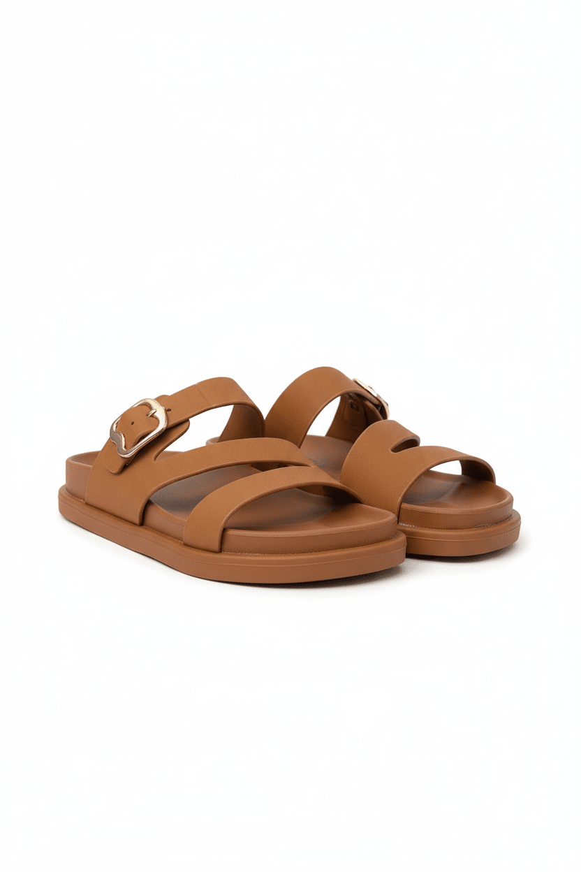 Sandalias Camel 14474 Triple Correa Hebilla Slip On Casual Zoé Brand Costa Rica
