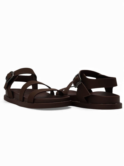 Sandalias Café 14477 Triple Correa Hebilla Slingback Casual Zoé Brand Costa Rica