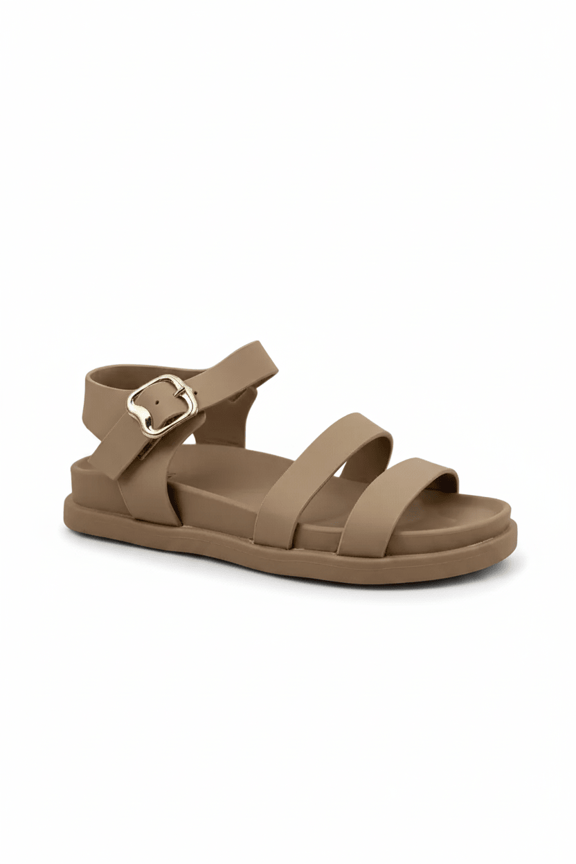 Sandalias Beige 14479 Triple Correa Hebilla Slingback Casual de mujer Zoé Brand Costa Rica