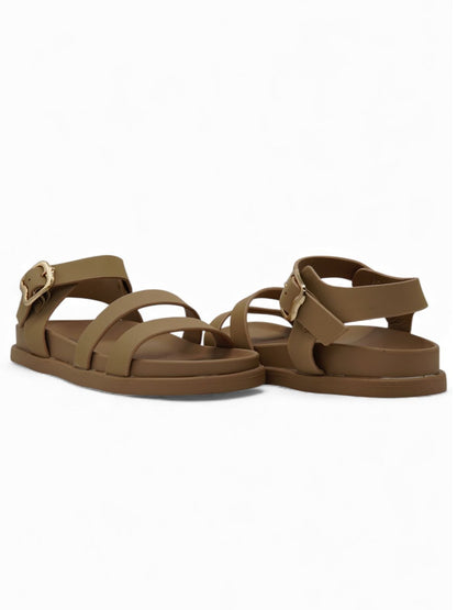 Sandalias Beige 14479 Triple Correa Hebilla Slingback Casual de mujer Zoé Brand Costa Rica
