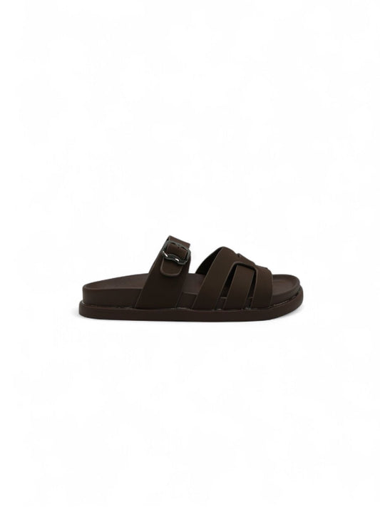 Sandalias Café 14481 Correa Ajustable Hebilla Slip On Casual de mujer Zoé Brand Costa Rica