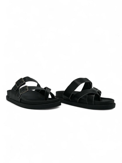 Sandalias Negro 14492 Doble Correa Ajustable Doble Hebilla Slip On Casual mujer Zoé Brand Costa Rica