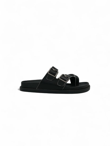 Sandalias Negro 14492 Doble Correa Ajustable Doble Hebilla Slip On Casual mujer Zoé Brand Costa Rica