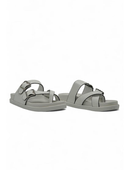 Sandalias Blanco 14495 Doble Correa Ajustable Doble Hebilla Slip On Casual Zoé Brand Costa Rica